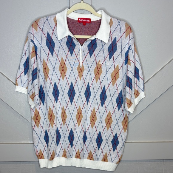 トップス Supreme Argyle Zip Polo Argyle Zip Polo - fall/winter 2021 - Supreme